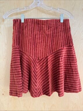 Free People Women’s Rust Corduroy A-Line Skirt Size Small